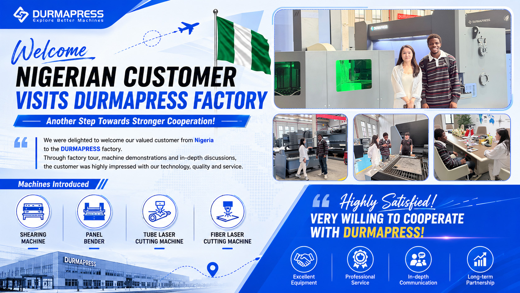Cliente de Nigeria Visita la Fábrica de Durmapress